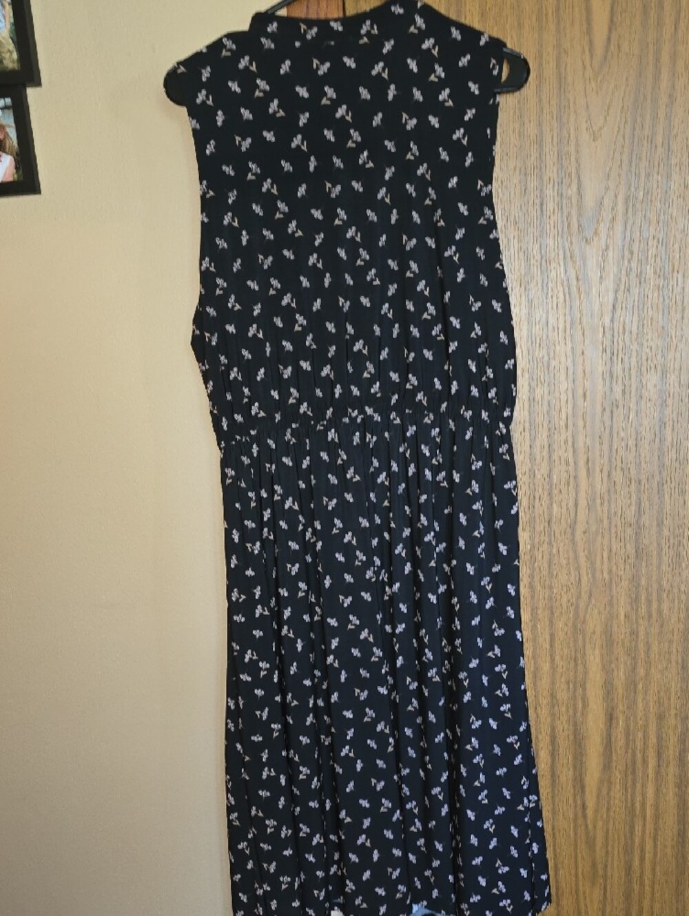 Anne Klein Black Midi Dress with Pink Floral Print - Picture 3 of 3